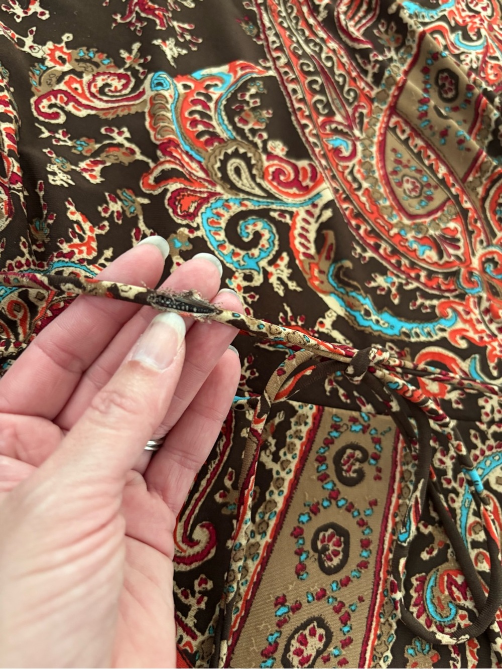 Lauren Ralph Lauren wrap dress in boho paisley. GUC. - Picture 7 of 8